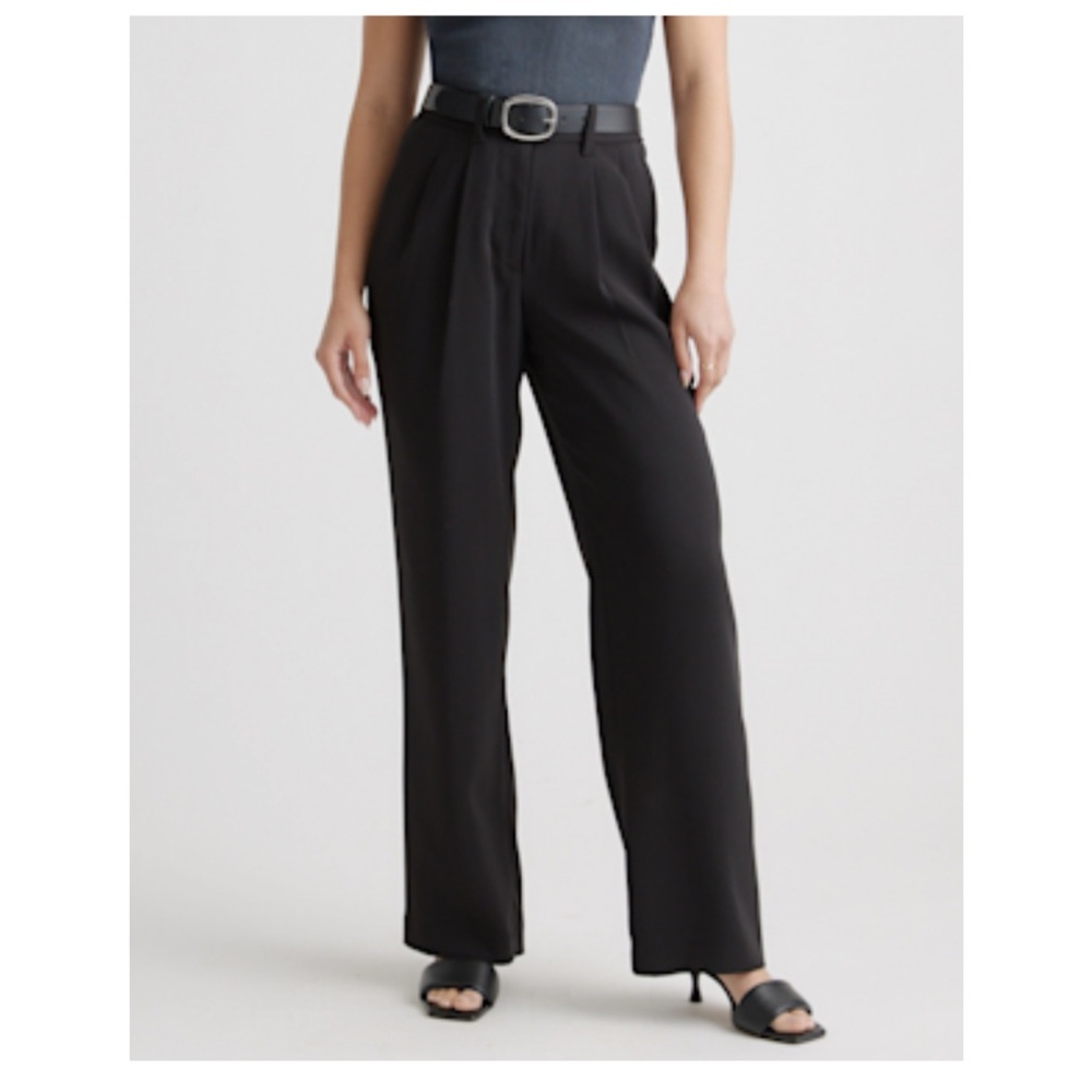 Quince Black Wide-Leg Trousers